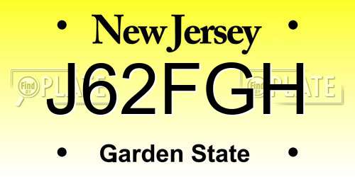 J62FGH New Jersey License Plate