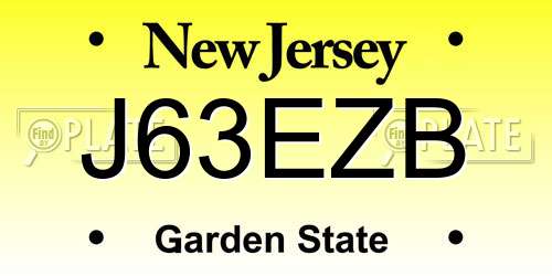 J63EZB New Jersey License Plate