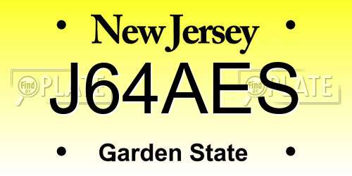 J64AES New Jersey License Plate