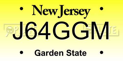 J64GGM New Jersey License Plate