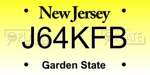 J64KFB New Jersey License Plate