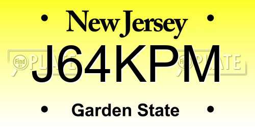 J64KPM New Jersey License Plate