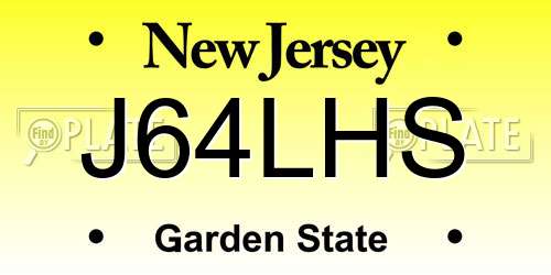 J64LHS New Jersey License Plate