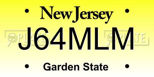 J64MLM New Jersey License Plate