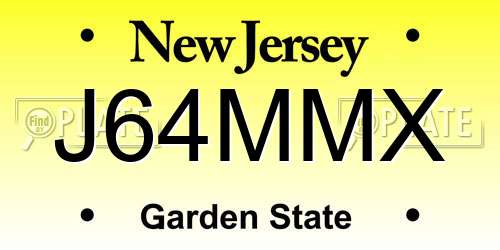 J64MMX New Jersey License Plate