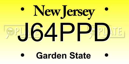 J64PPD New Jersey License Plate