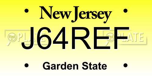 J64REF New Jersey License Plate