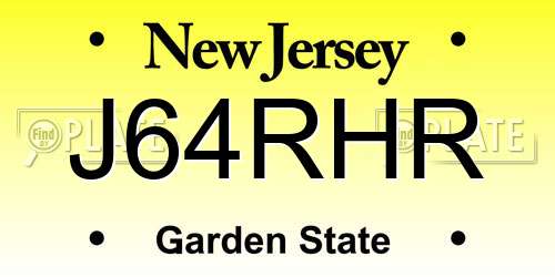 J64RHR New Jersey License Plate