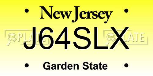 J64SLX New Jersey License Plate
