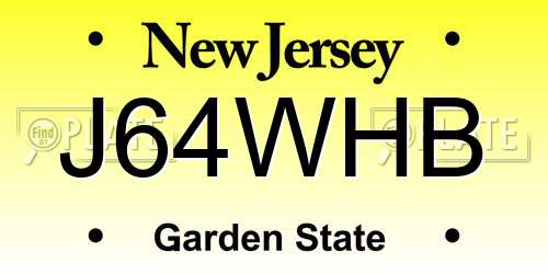 J64WHB New Jersey License Plate