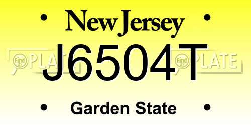 J6504T New Jersey License Plate