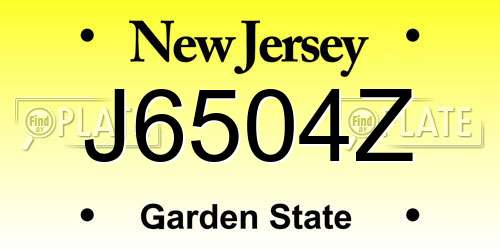 J6504Z New Jersey License Plate