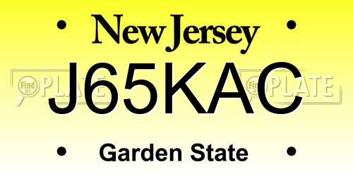J65KAC New Jersey License Plate
