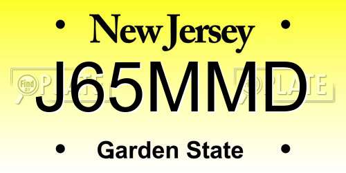 J65MMD New Jersey License Plate