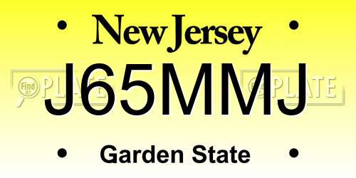 J65MMJ New Jersey License Plate