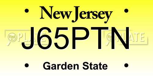 J65PTN New Jersey License Plate