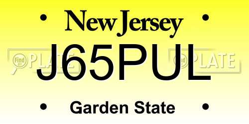 J65PUL New Jersey License Plate