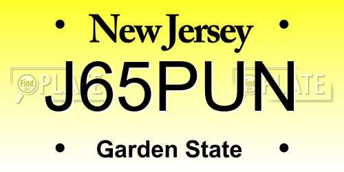 J65PUN New Jersey License Plate