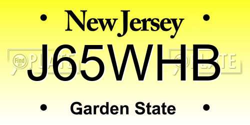 J65WHB New Jersey License Plate