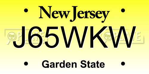 J65WKW New Jersey License Plate