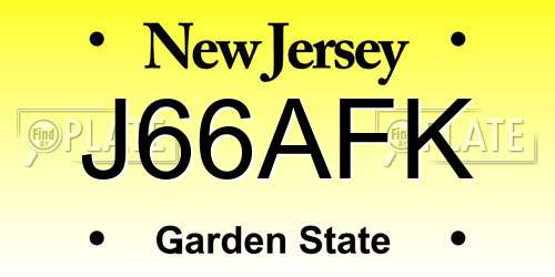 J66AFK New Jersey License Plate