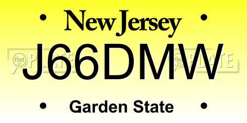 J66DMW New Jersey License Plate
