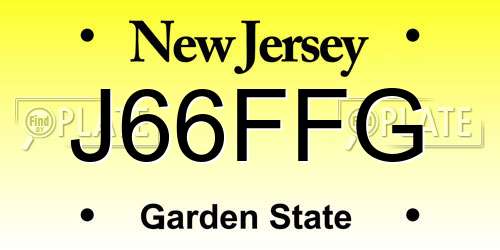 J66FFG New Jersey License Plate