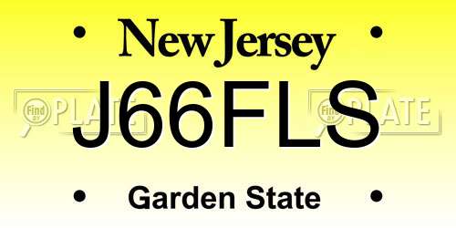 J66FLS New Jersey License Plate