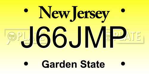 J66JMP New Jersey License Plate