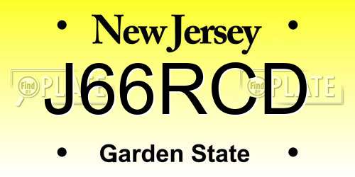 J66RCD New Jersey License Plate
