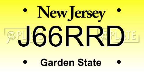 J66RRD New Jersey License Plate