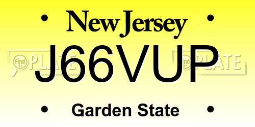 J66VUP New Jersey License Plate