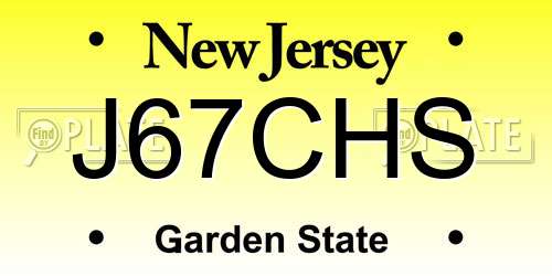 J67CHS New Jersey License Plate