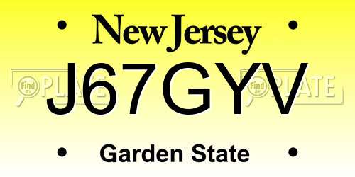 J67GYV New Jersey License Plate