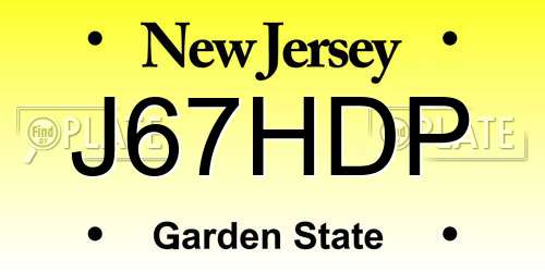 J67HDP New Jersey License Plate