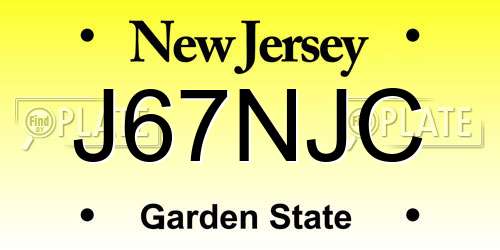 J67NJC New Jersey License Plate