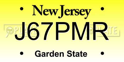 J67PMR New Jersey License Plate