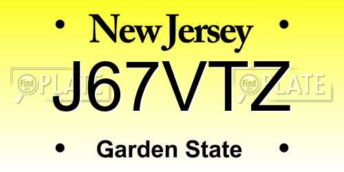J67VTZ New Jersey License Plate