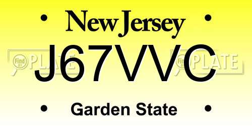 J67VVC New Jersey License Plate