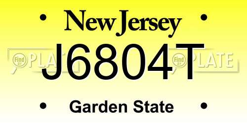 J6804T New Jersey License Plate