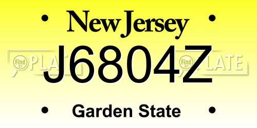 J6804Z New Jersey License Plate