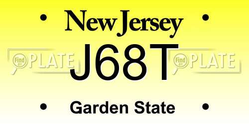 J68T New Jersey License Plate