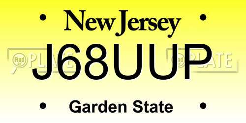 J68UUP New Jersey License Plate