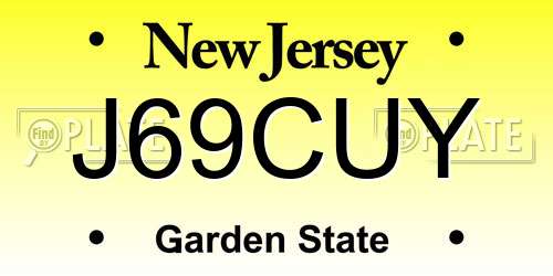 J69CUY New Jersey License Plate