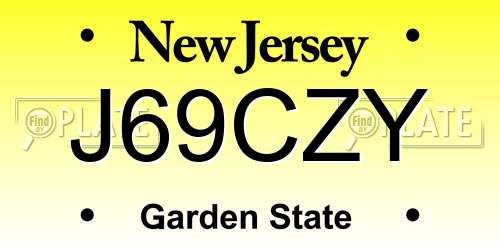 J69CZY New Jersey License Plate