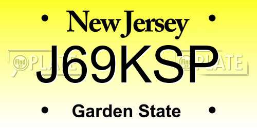 J69KSP New Jersey License Plate