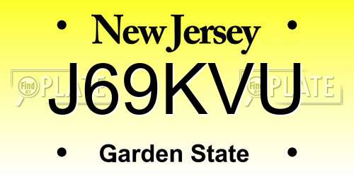J69KVU New Jersey License Plate