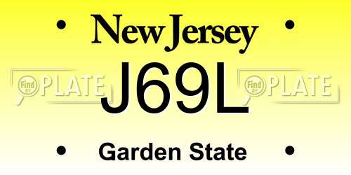 J69L New Jersey License Plate