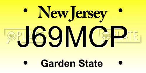 J69MCP New Jersey License Plate