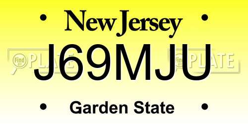 J69MJU New Jersey License Plate